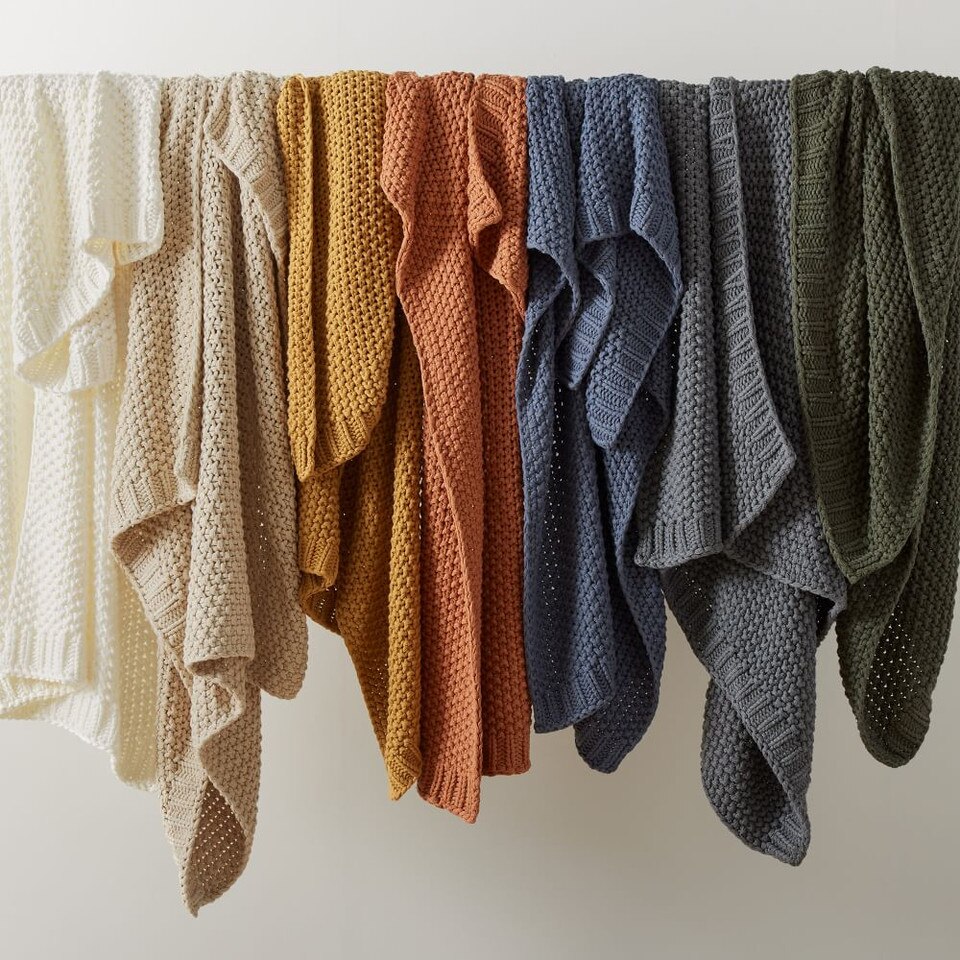 Chunky Cotton Knit Throw West Elm UK